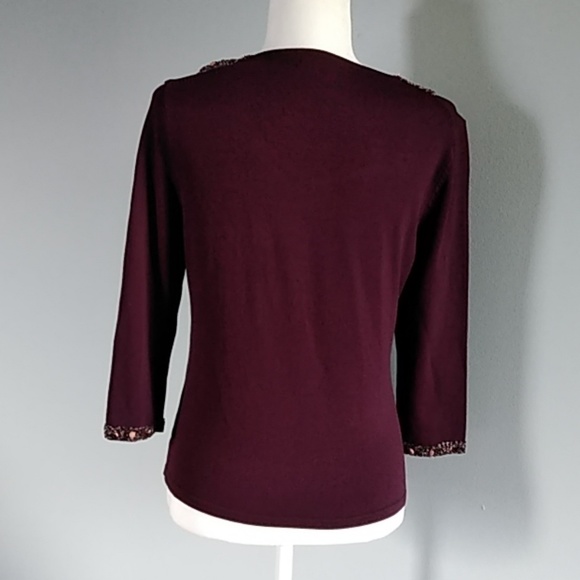 EUC Dark Plum 3/4-sleeve top - Picture 4 of 8